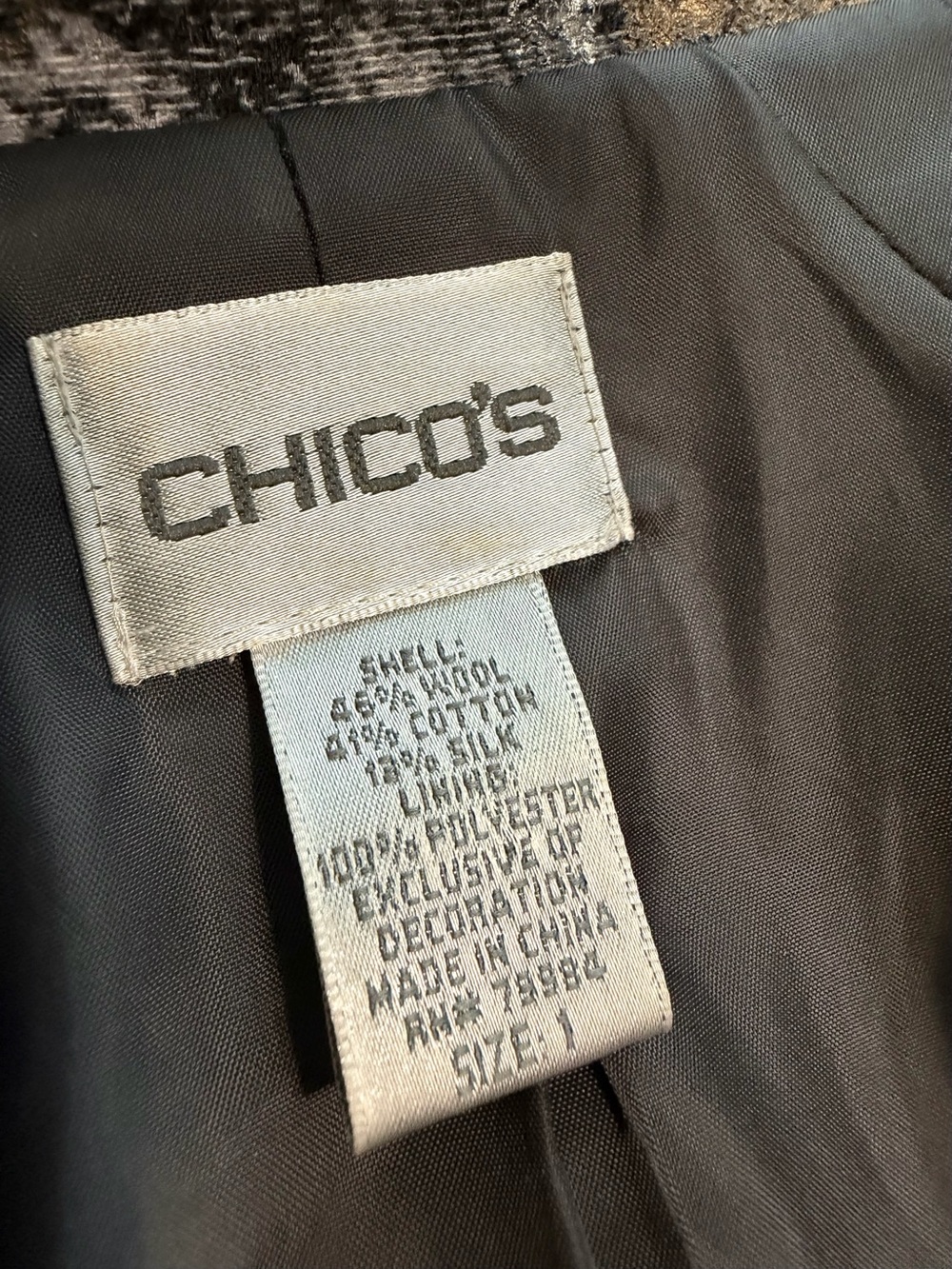 Chico's Embroidered Jacket Tapestry Rosette Print Open Front Blazer Sz 1 Artsy - Picture 7 of 9